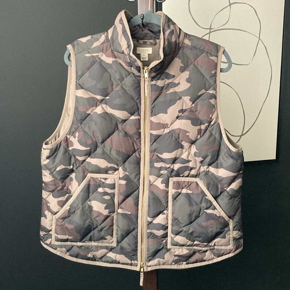 JCREW Quilted Camo Vest